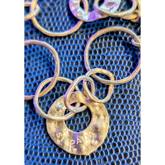 Silpada 925 Sterling Silver Hammered Circle Loopy Chain Bracelet - Picture 3 of 7